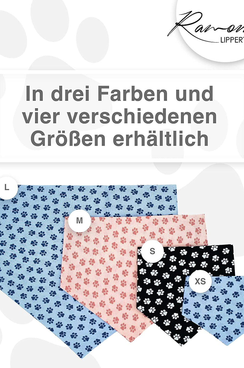 Hundehalstuch Yanara, Größenübersicht
