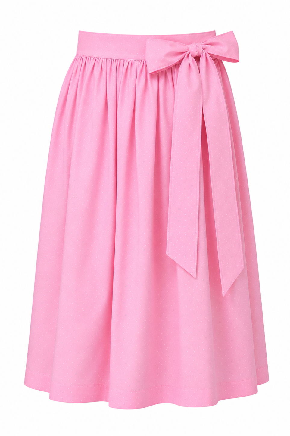Dirndlschürze in Rosa mit weißen Punkten, Länge 70 cm