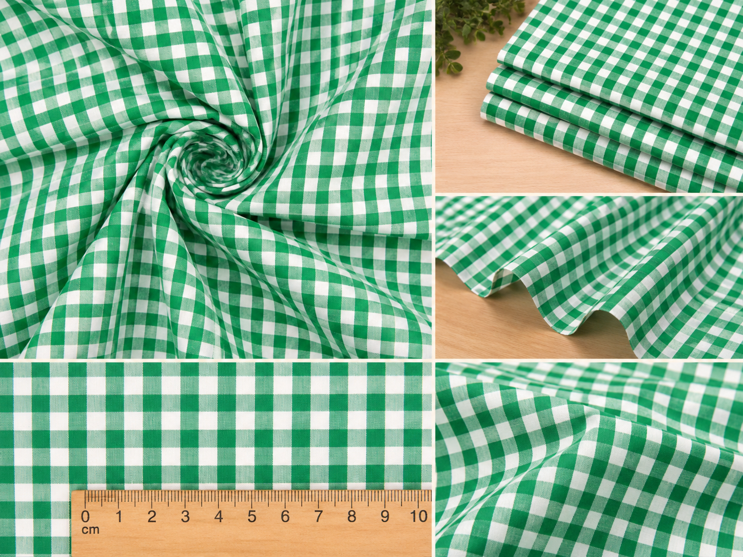Grün-weißer Karostoff in Szene gesetzt für Dirndl und Schürzen