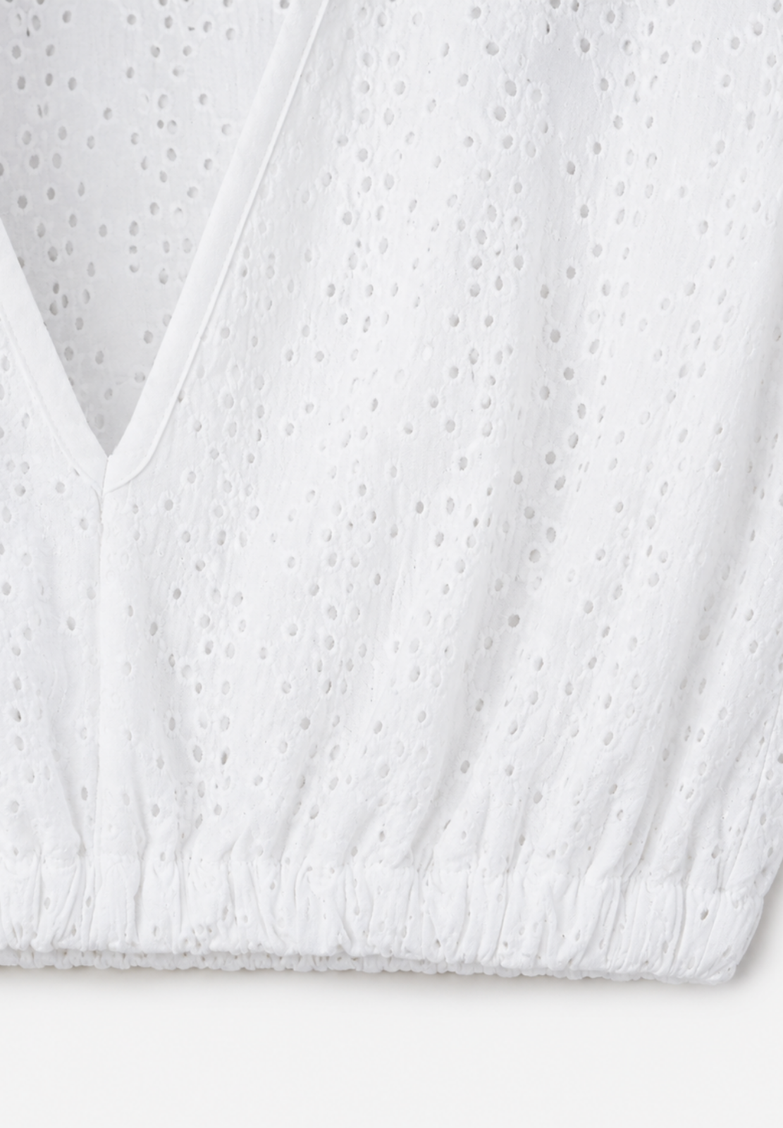 Detailaufnahme vom Saum der Dirndlbluse Lindsay