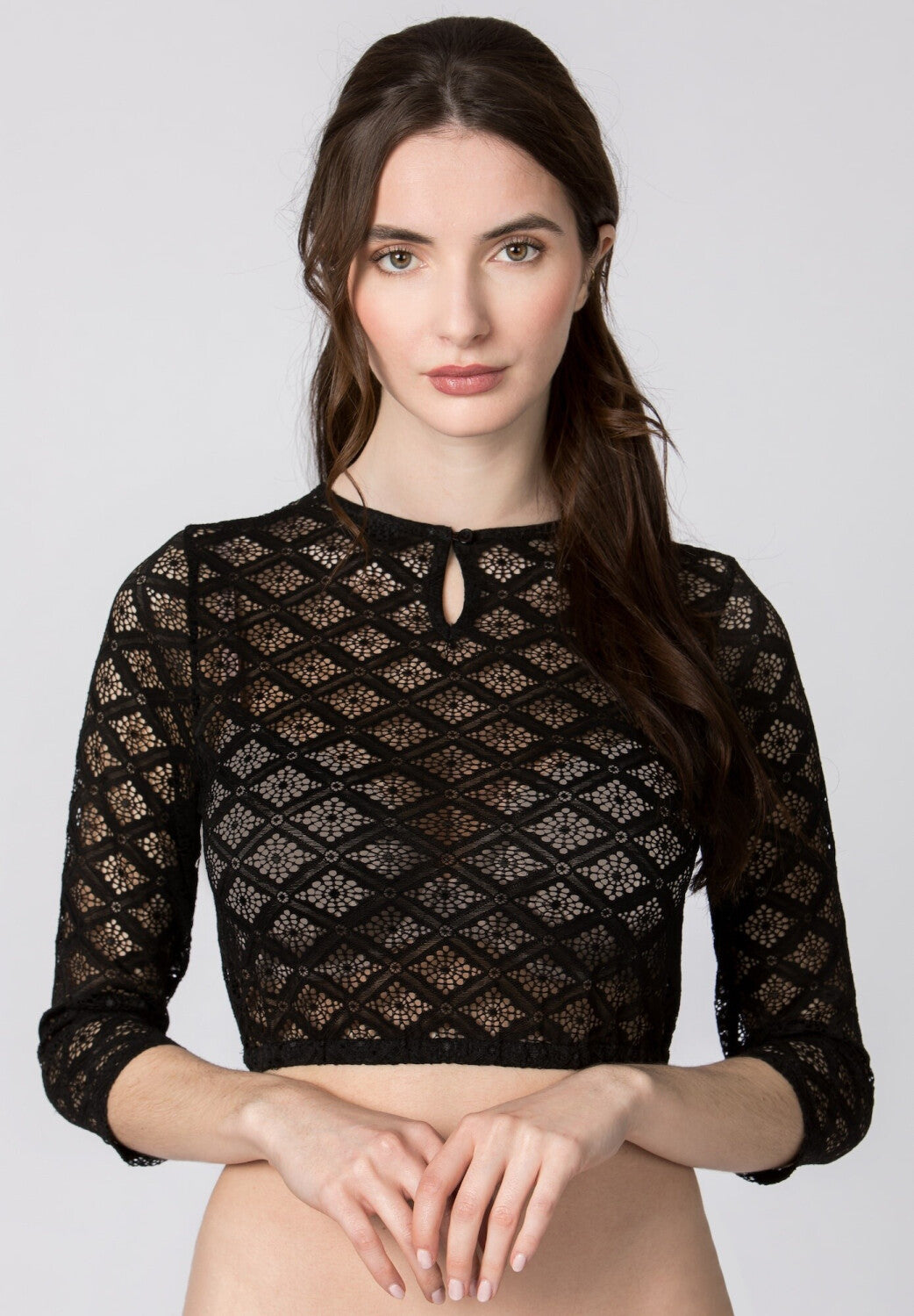 Dirndlbluse Holly in Schwarz, weitere Ansicht