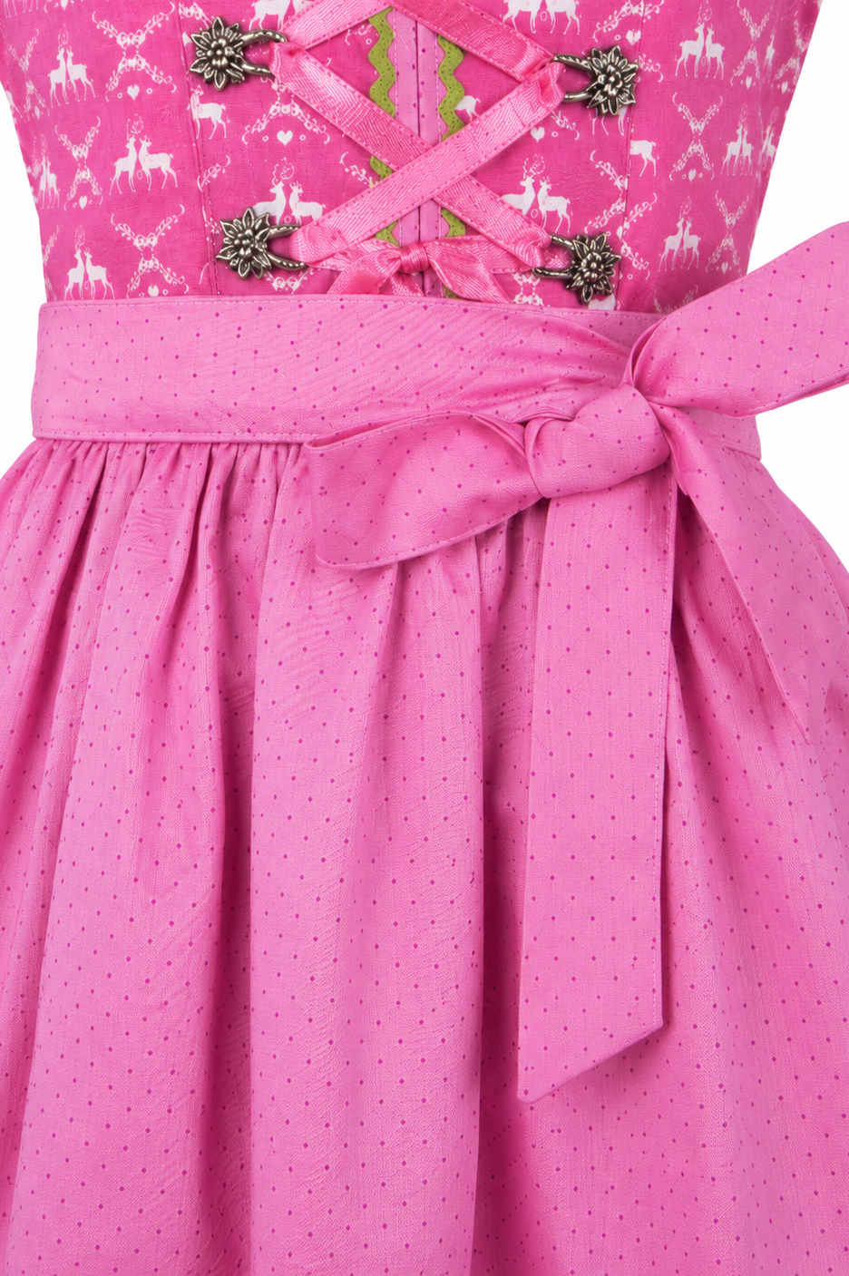 Detailaufnahme der Schürze vom Kinderdirndl Lia