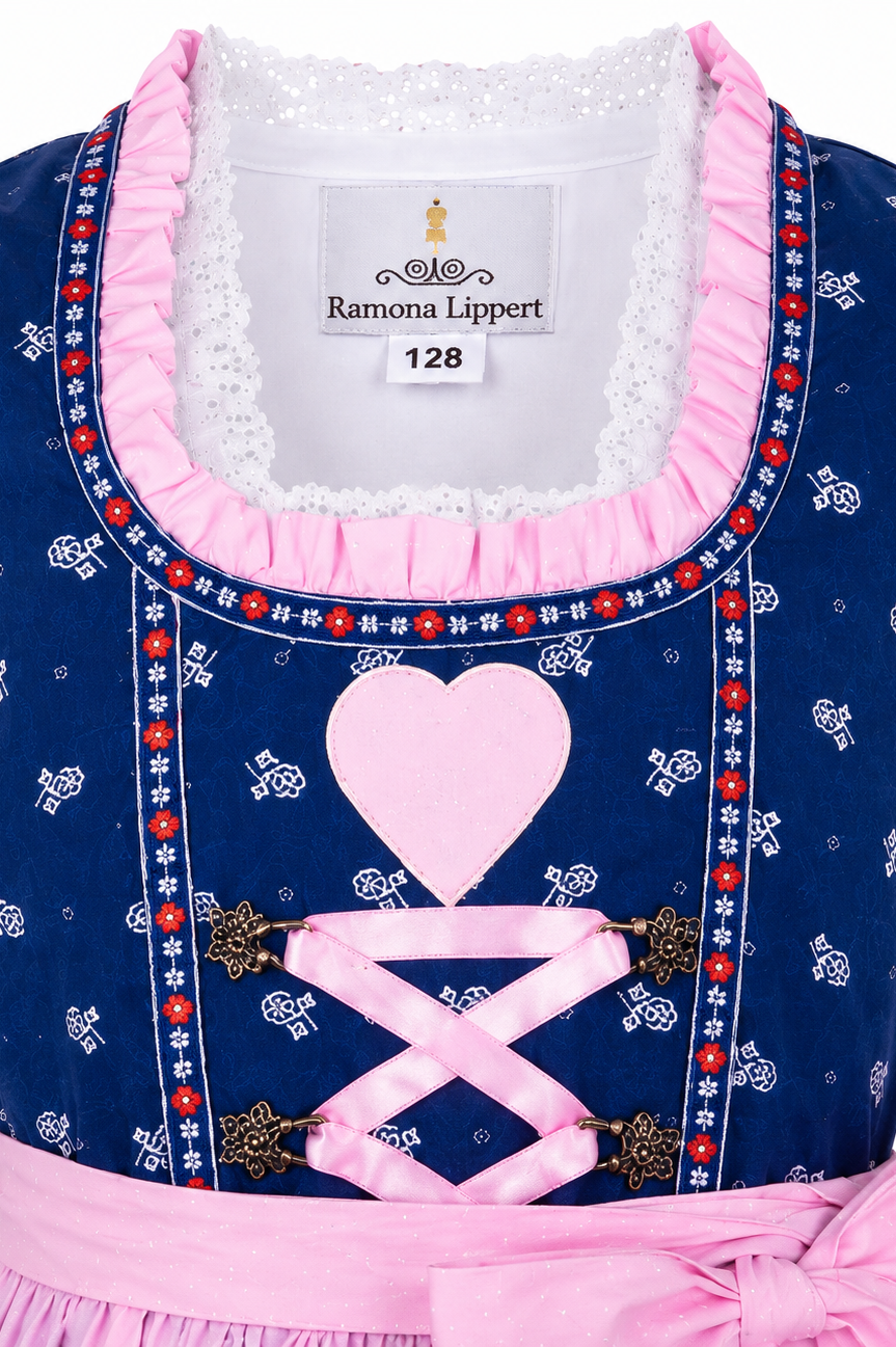 Detailaufnahme vom Oberteil des Kinderdirndl Julie