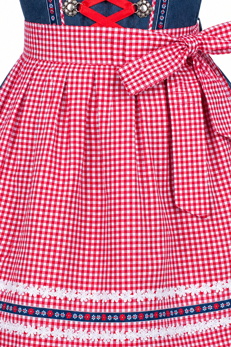 Detailaufnahme der Schürze vom Kinderdirndl Naomi