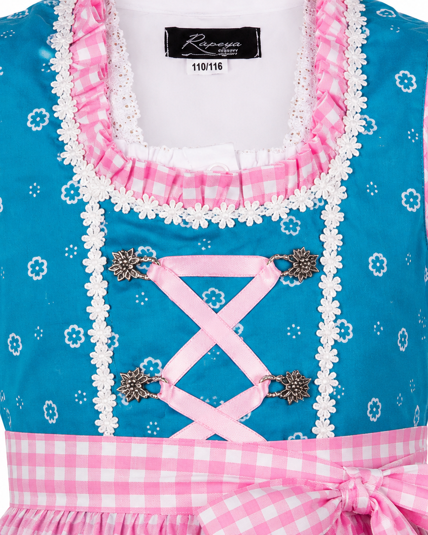 Detailaufnahme vom Oberteil des Kinderdirndl Nina