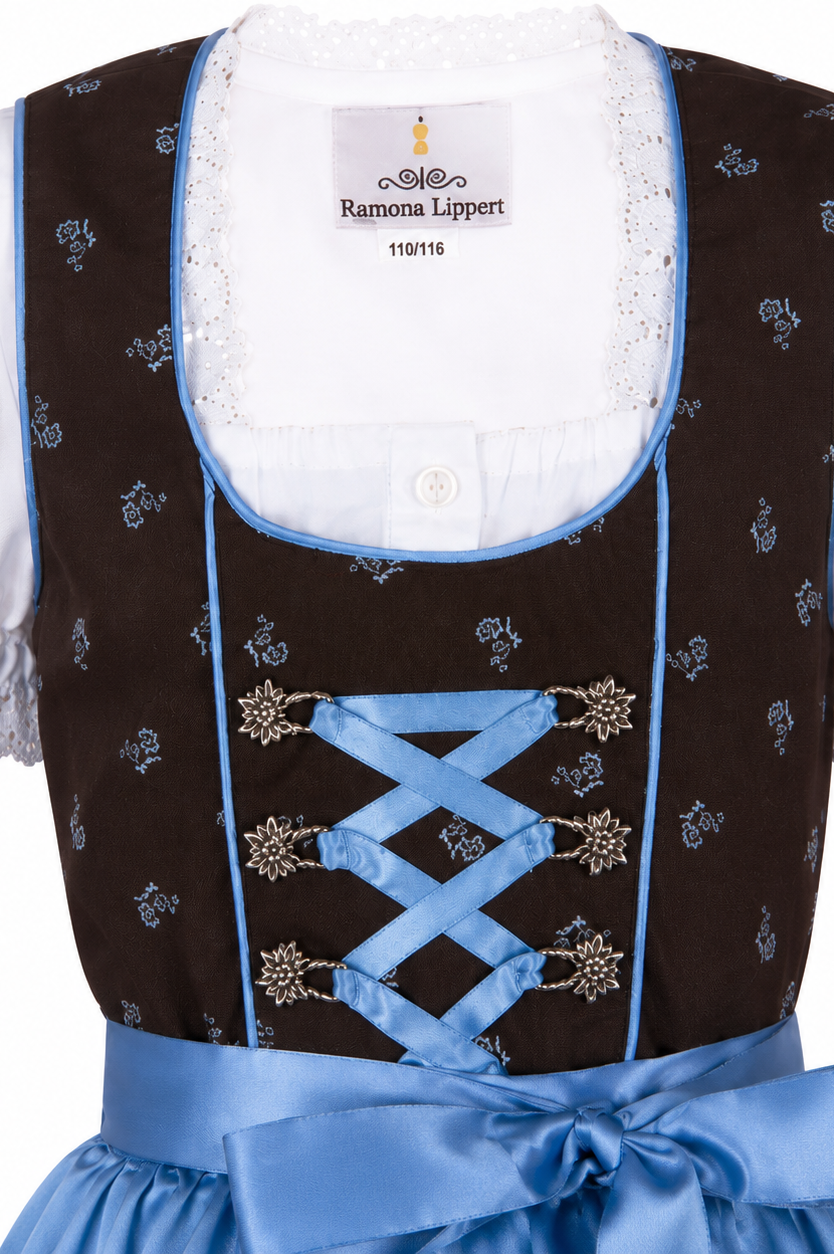 Detailaufnahme vom Oberteil des Kinderdirndl Sophia