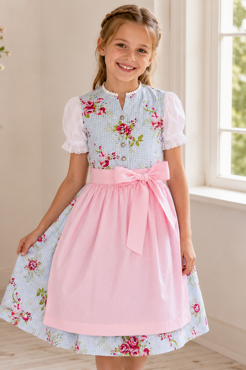 Mädchen trägt das Kinderdirndl Vicky