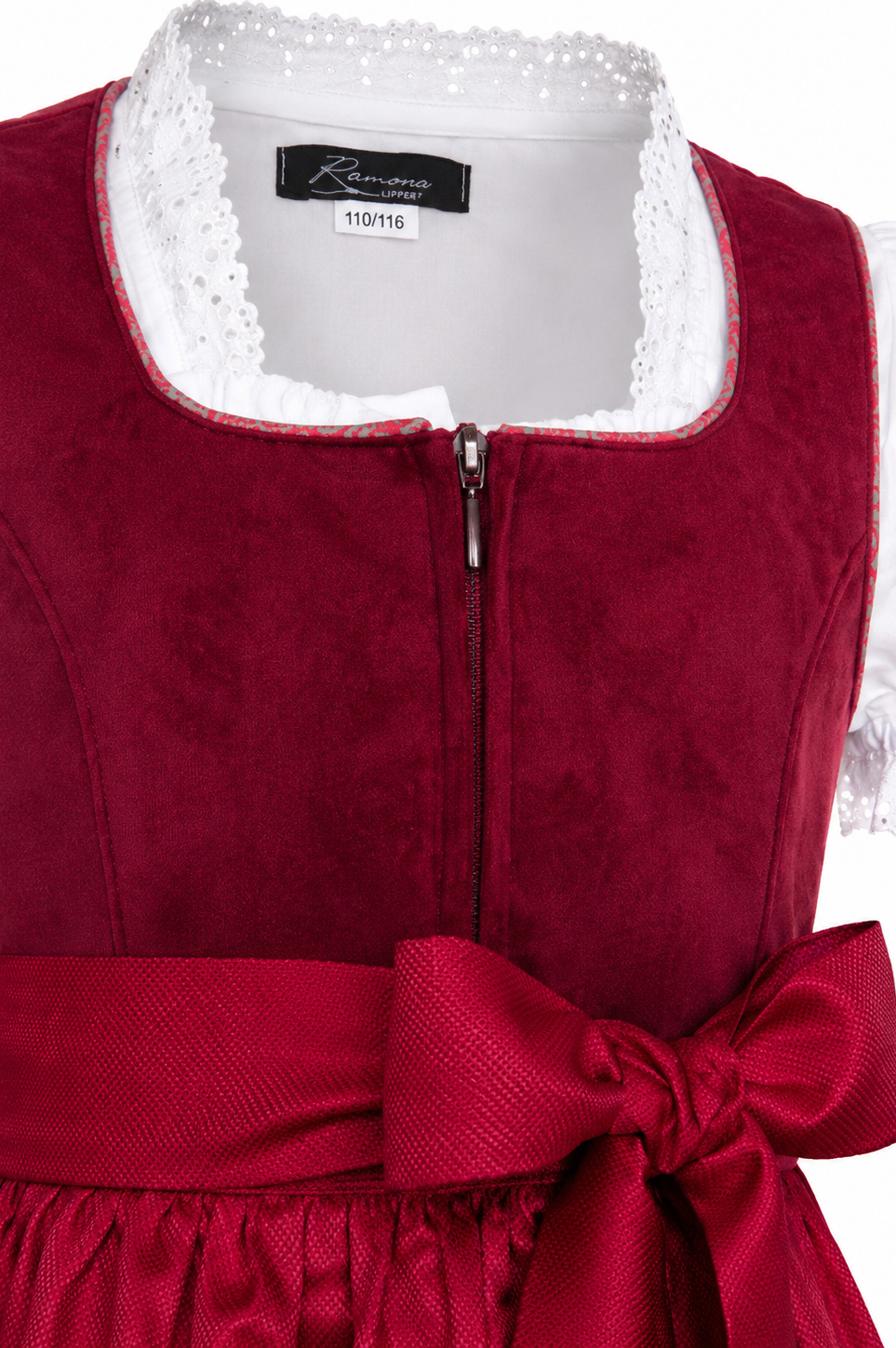 Detailaufnahme vom Oberteil des Kinderdirndl Zoe