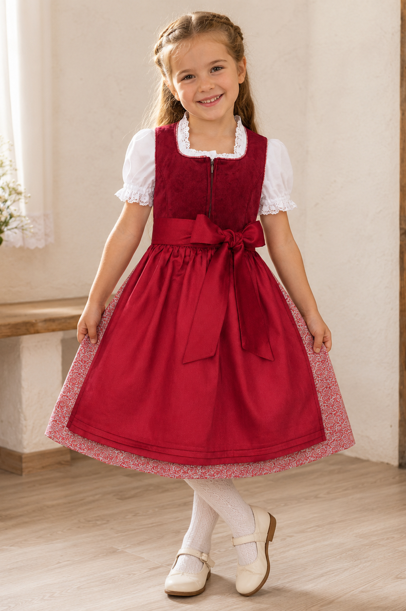 Mädchen trägt das Kinderdirndl Zoe