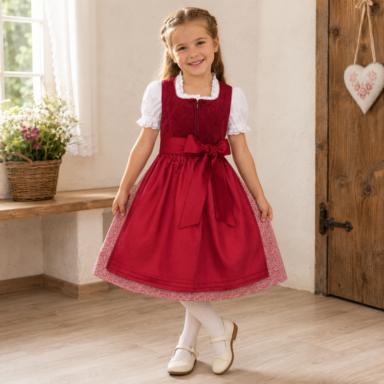 Mädchen trägt das Kinderdirndl Zoe