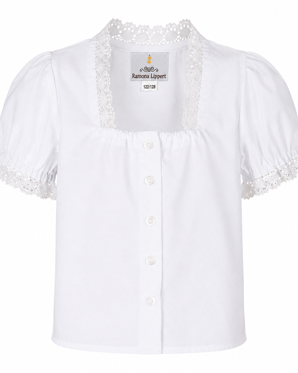 Weiße Kinderbluse zum Dirndl