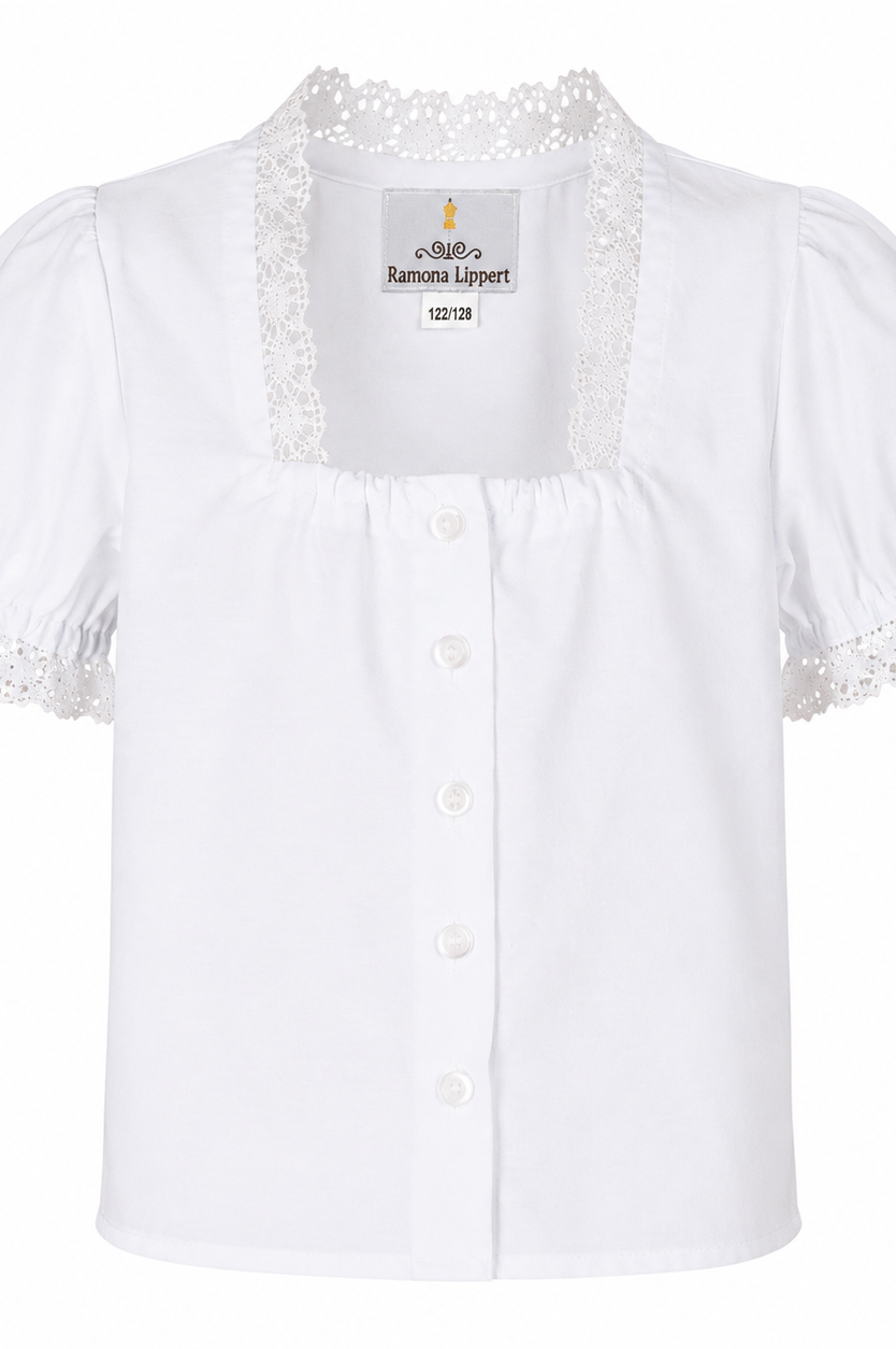 Weiße Kinderbluse zum Dirndl