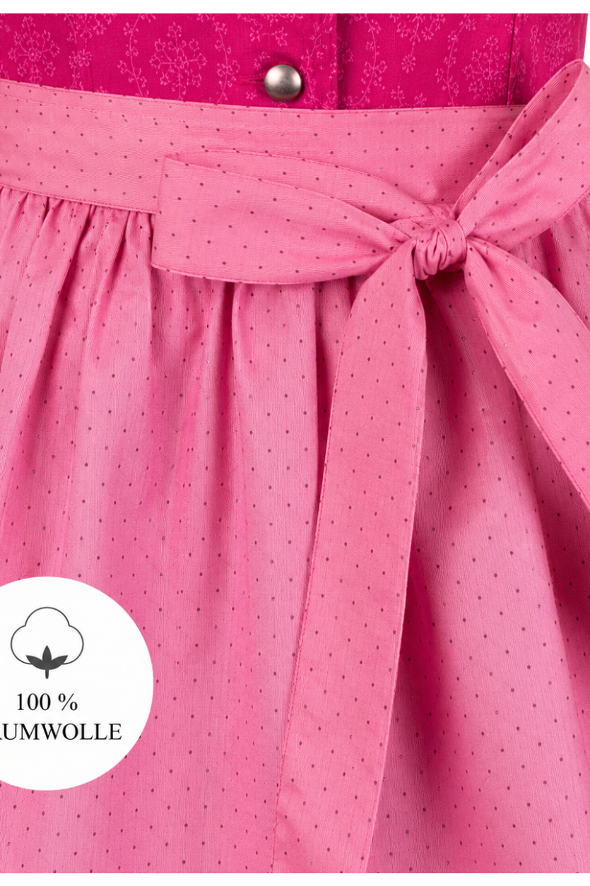 Detailaufnahme der Schürze vom Kinderdirndl Charlotta