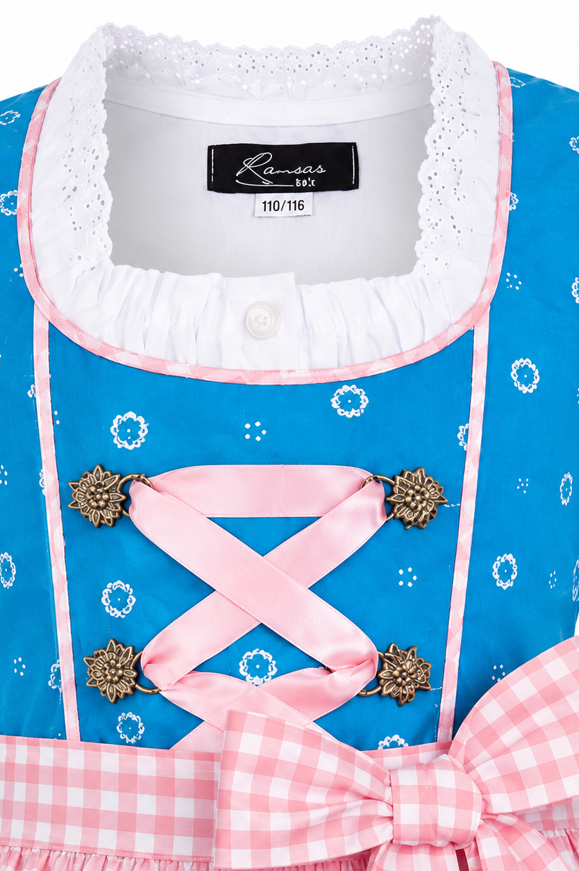 Detailaufnahme vom Oberteil des Kinderdirndl Fanny