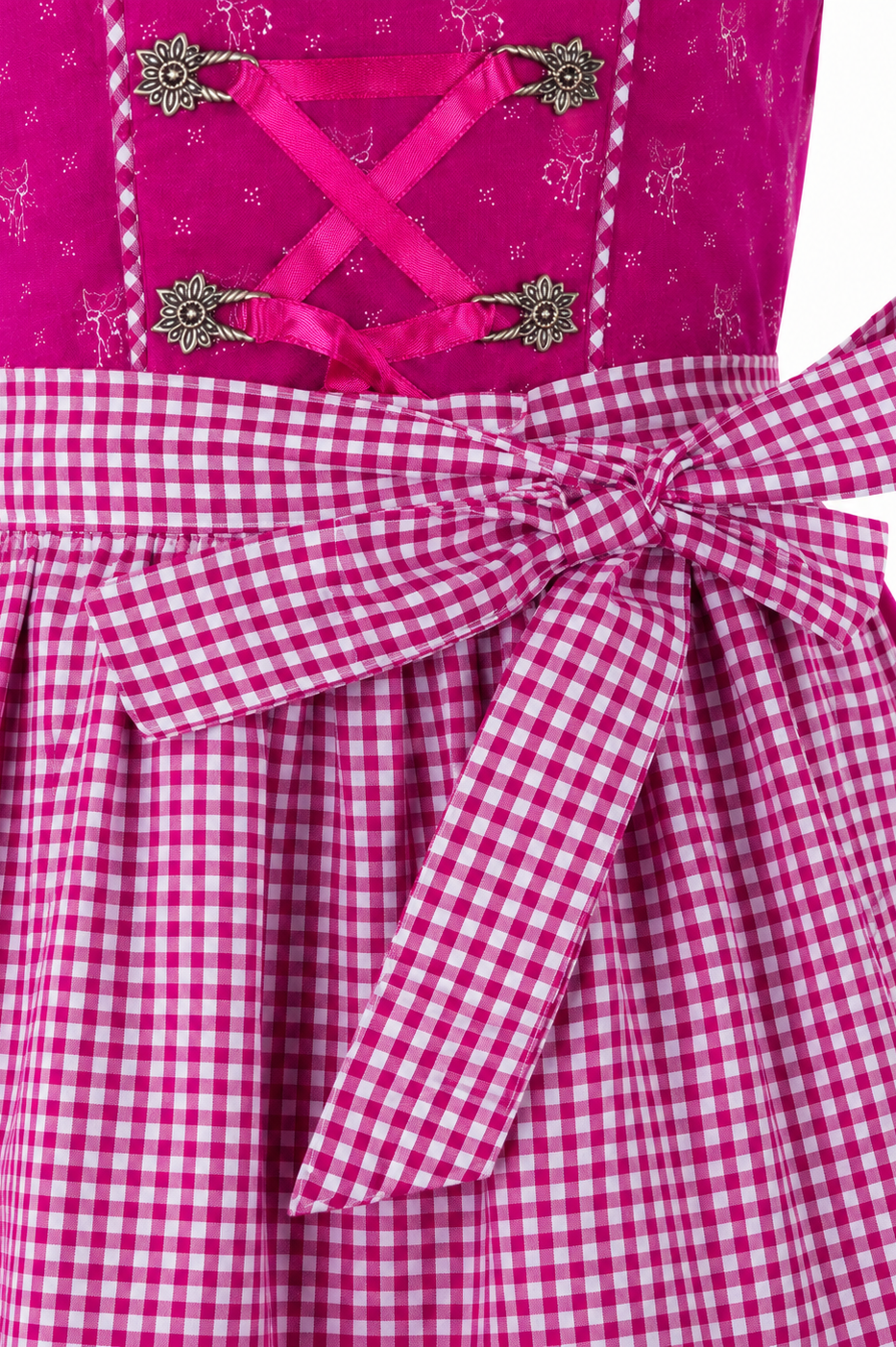 Detailaufnahme der Schürze vom Kinderdirndl Fee