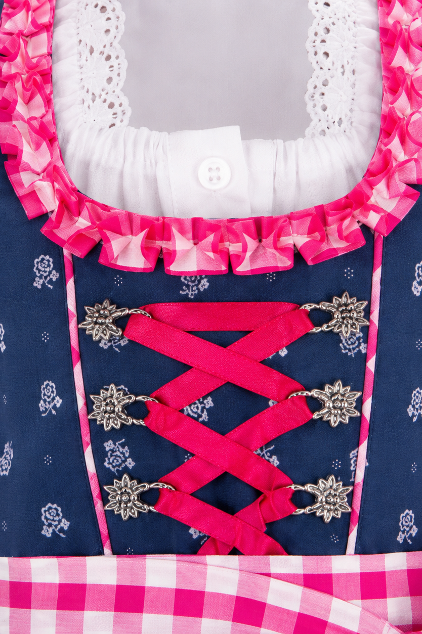 Detailaufnahme vom Oberteil des Kinderdirndl Florence