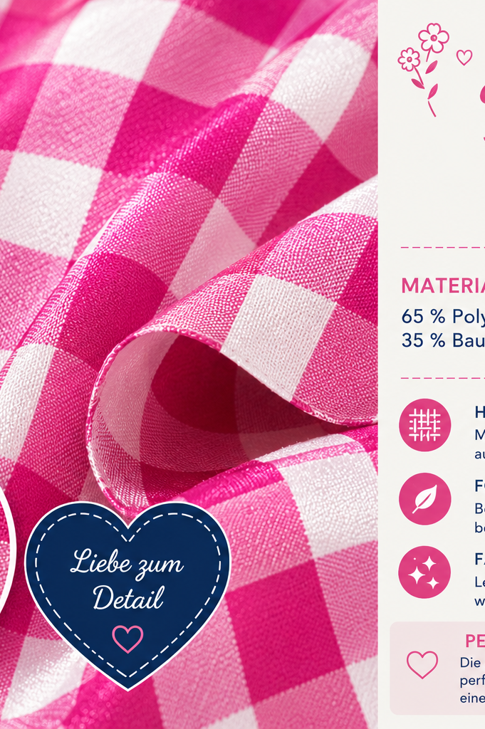Detailaufnahme der Schürze vom Kinderdirndl Florence