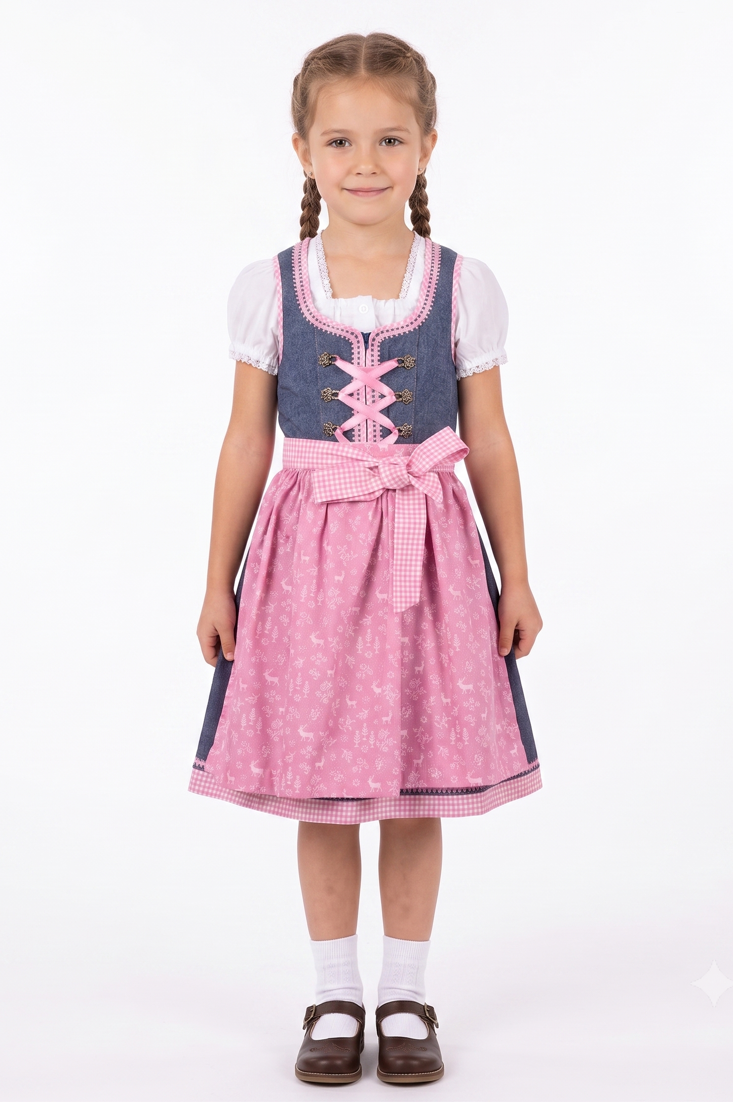Mädchen trägt das Kinderdirndl Livia