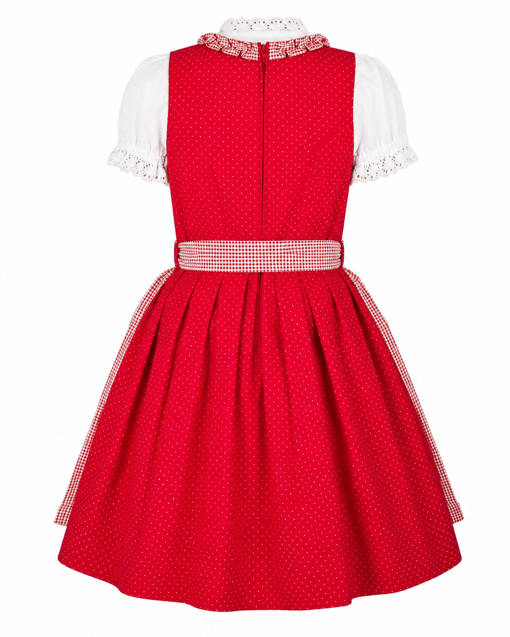 Kinderdirndl Nele in Rot, Freisteller Rückansicht