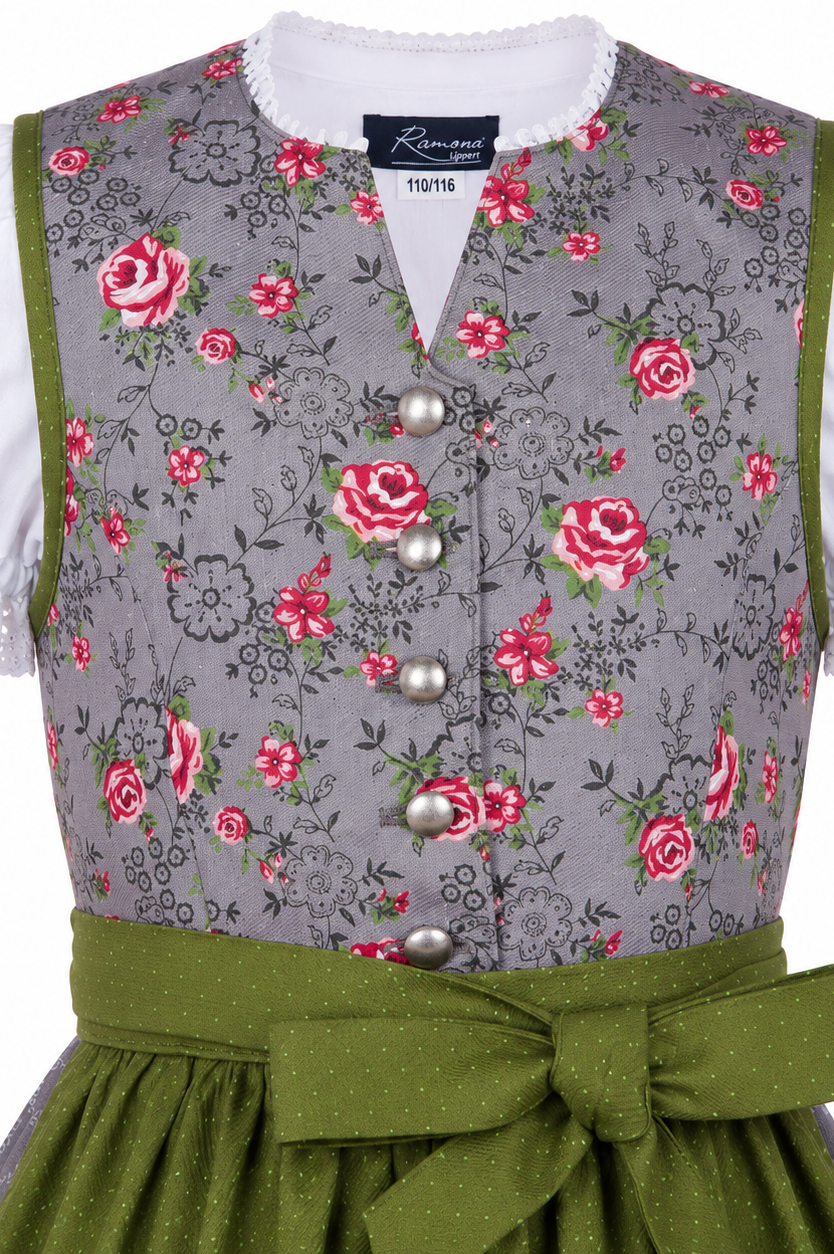 Detailaufnahme vom Oberteil des Kinderdirndl Priscilla