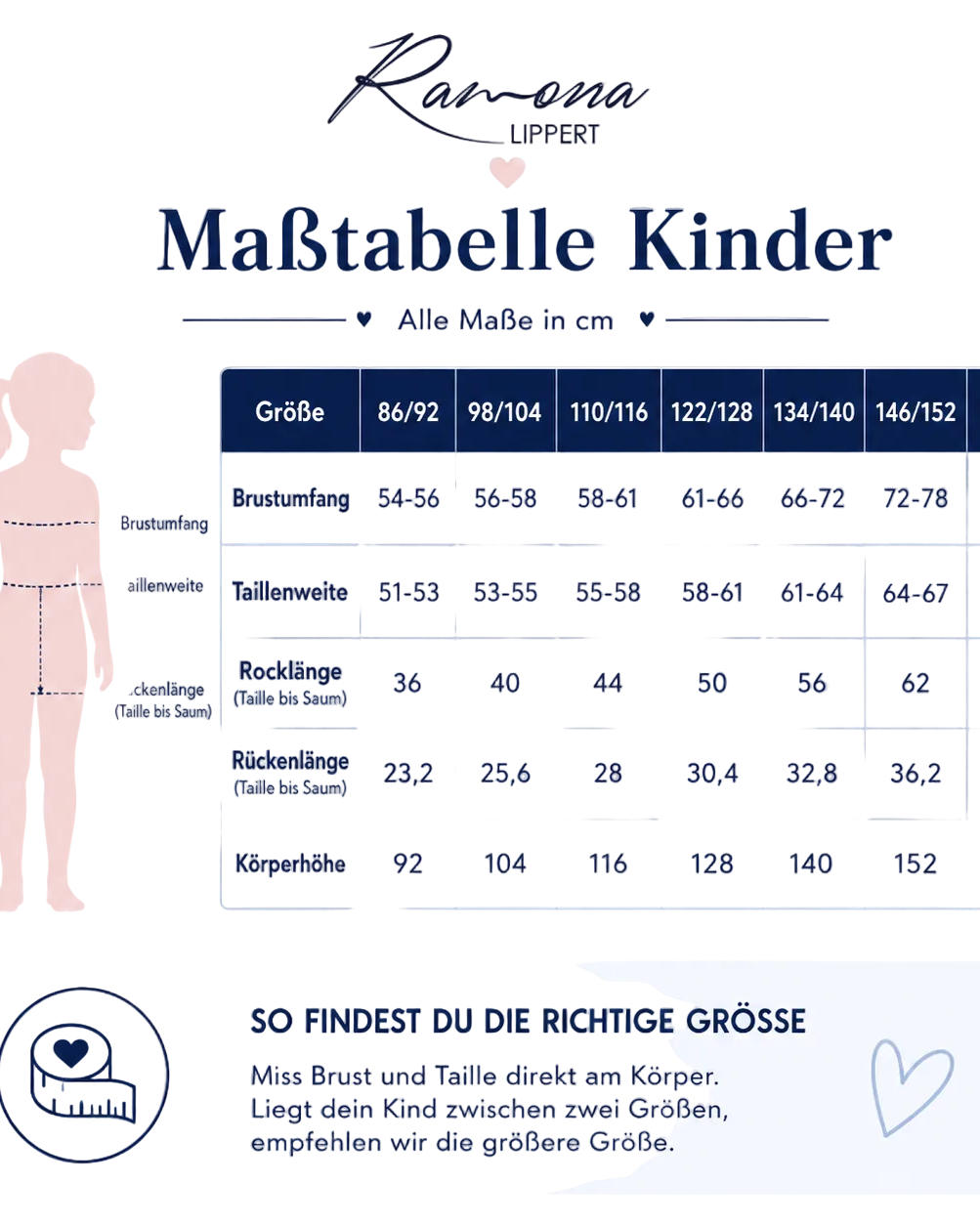 Kinder Maßtabelle