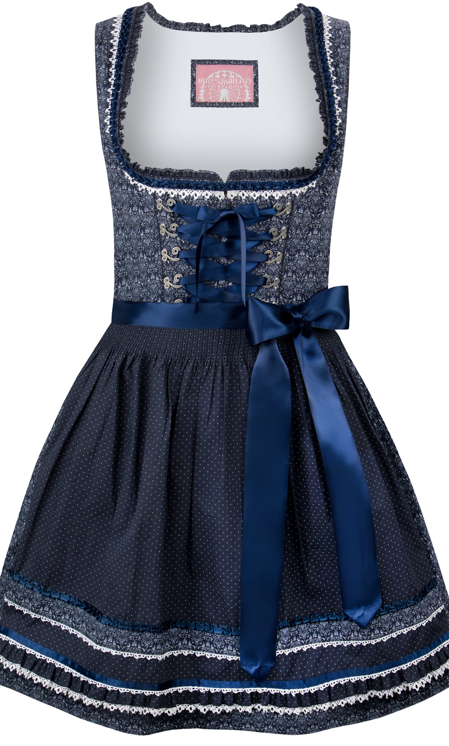 Dirndl Kim in Dunkelblau mit Schürze, Rocklänge 55 cm