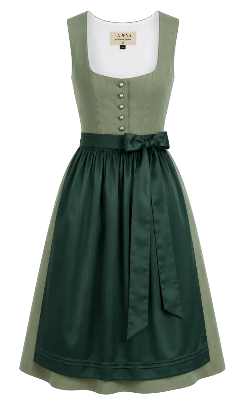 Dirndl Lauren in grün Rocklänge 70 cm