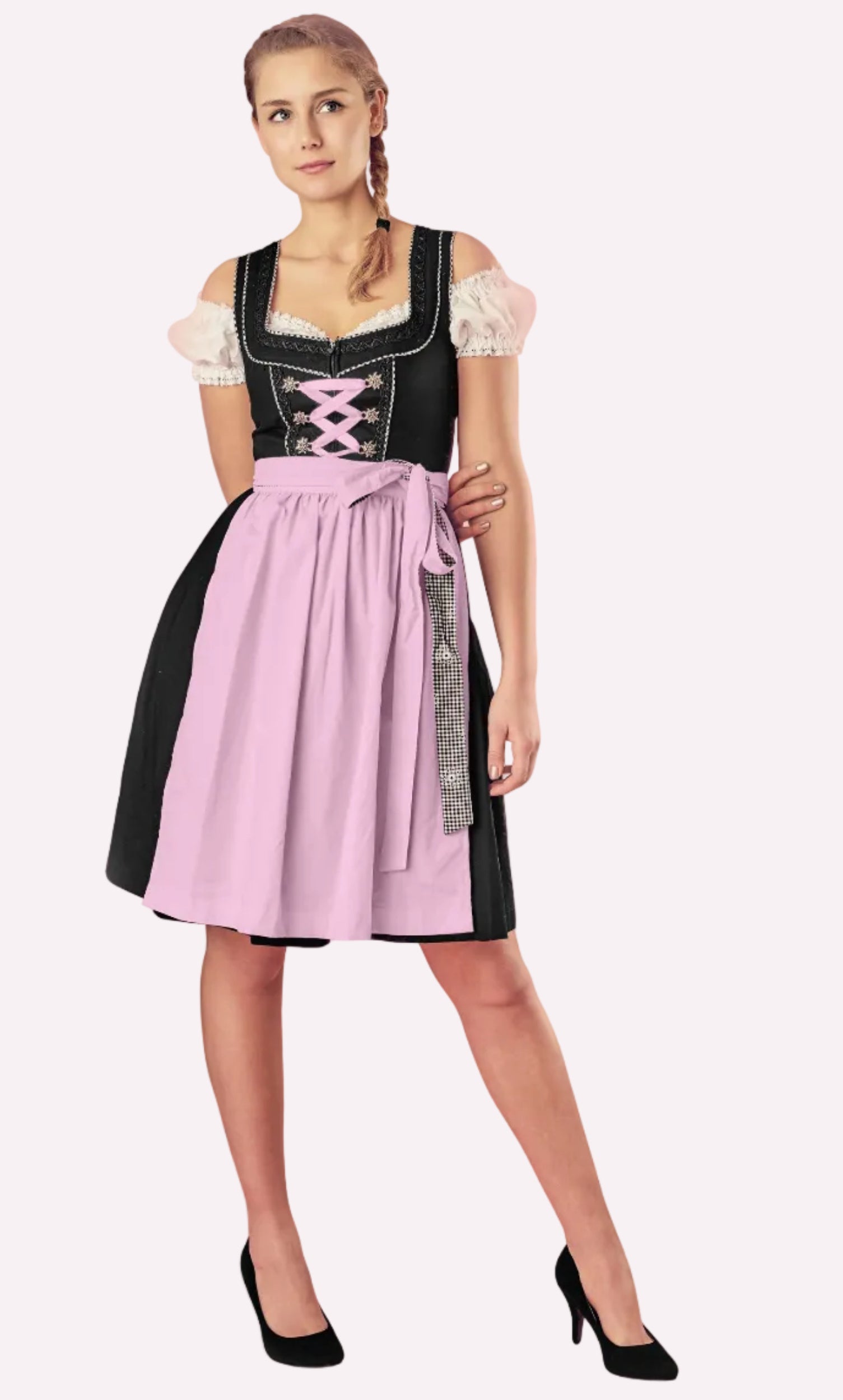Dirndl Pia rosa getragen Front