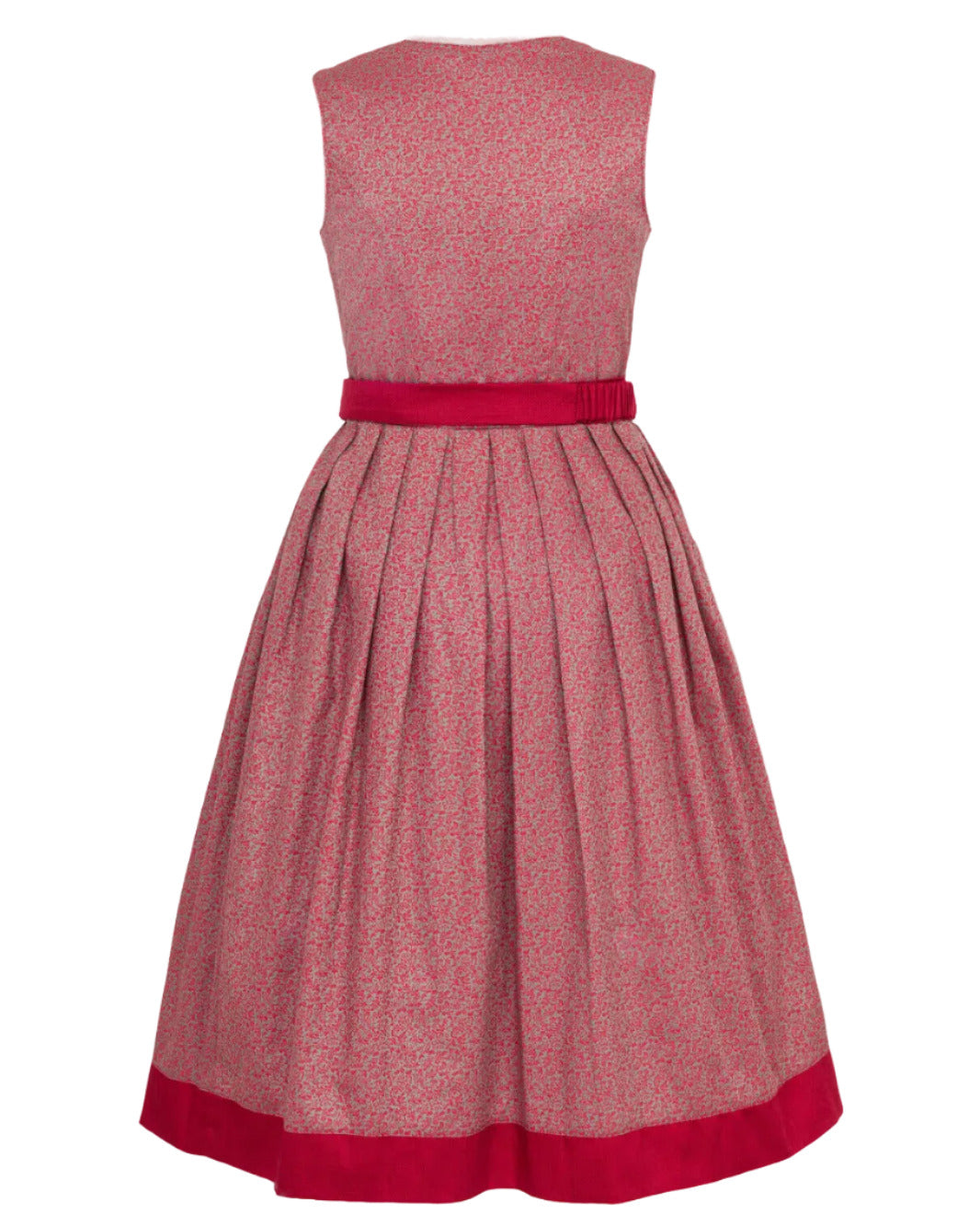 Hochgeschlossenes Dirndl Sana mit roter Schürze