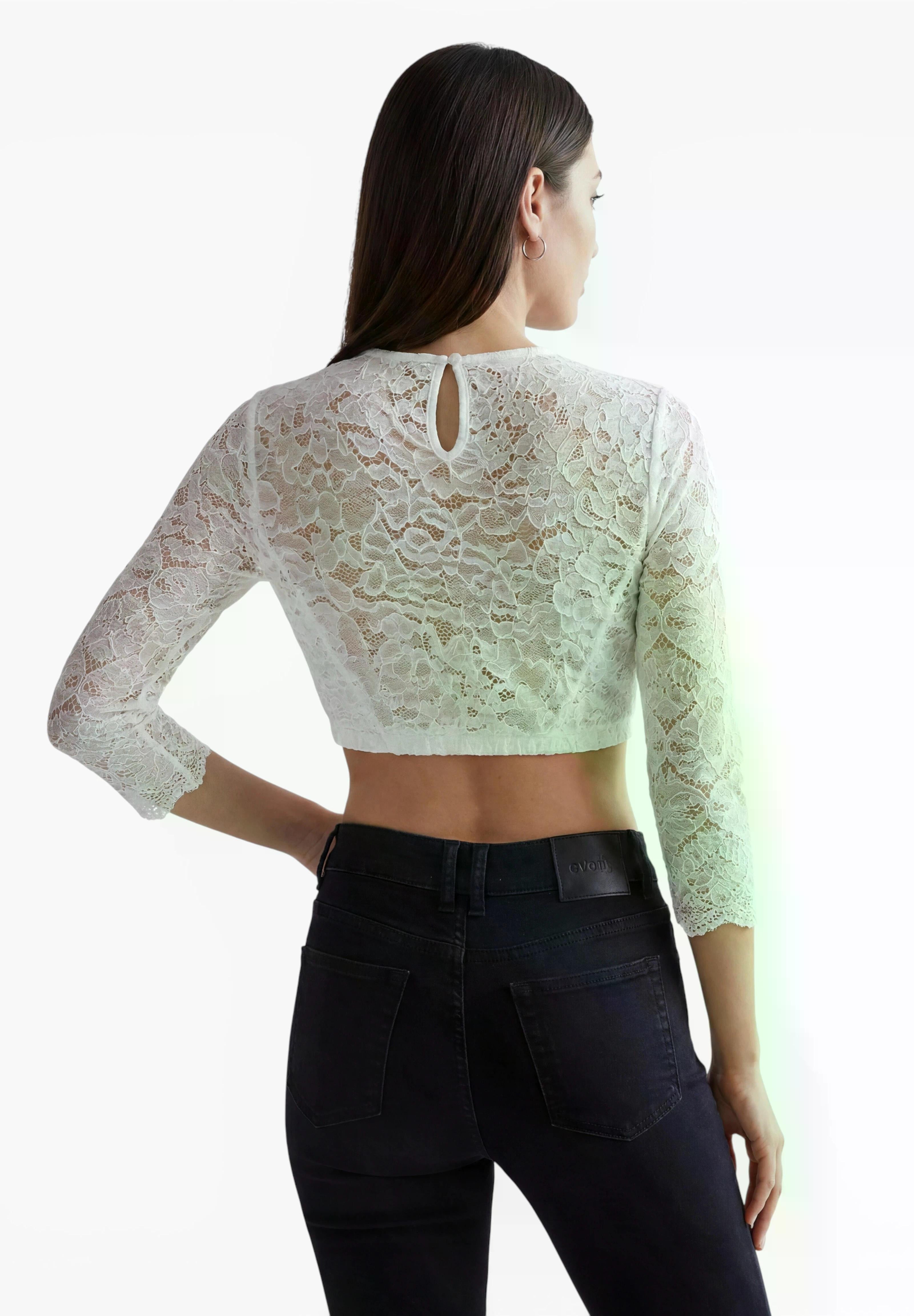 Dirndlbluse Jana Spitze 3/4 Arm