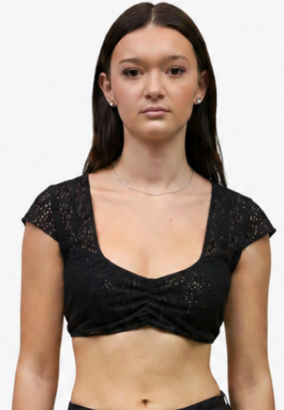 Dirndlbluse Wanda schwarz Spitze