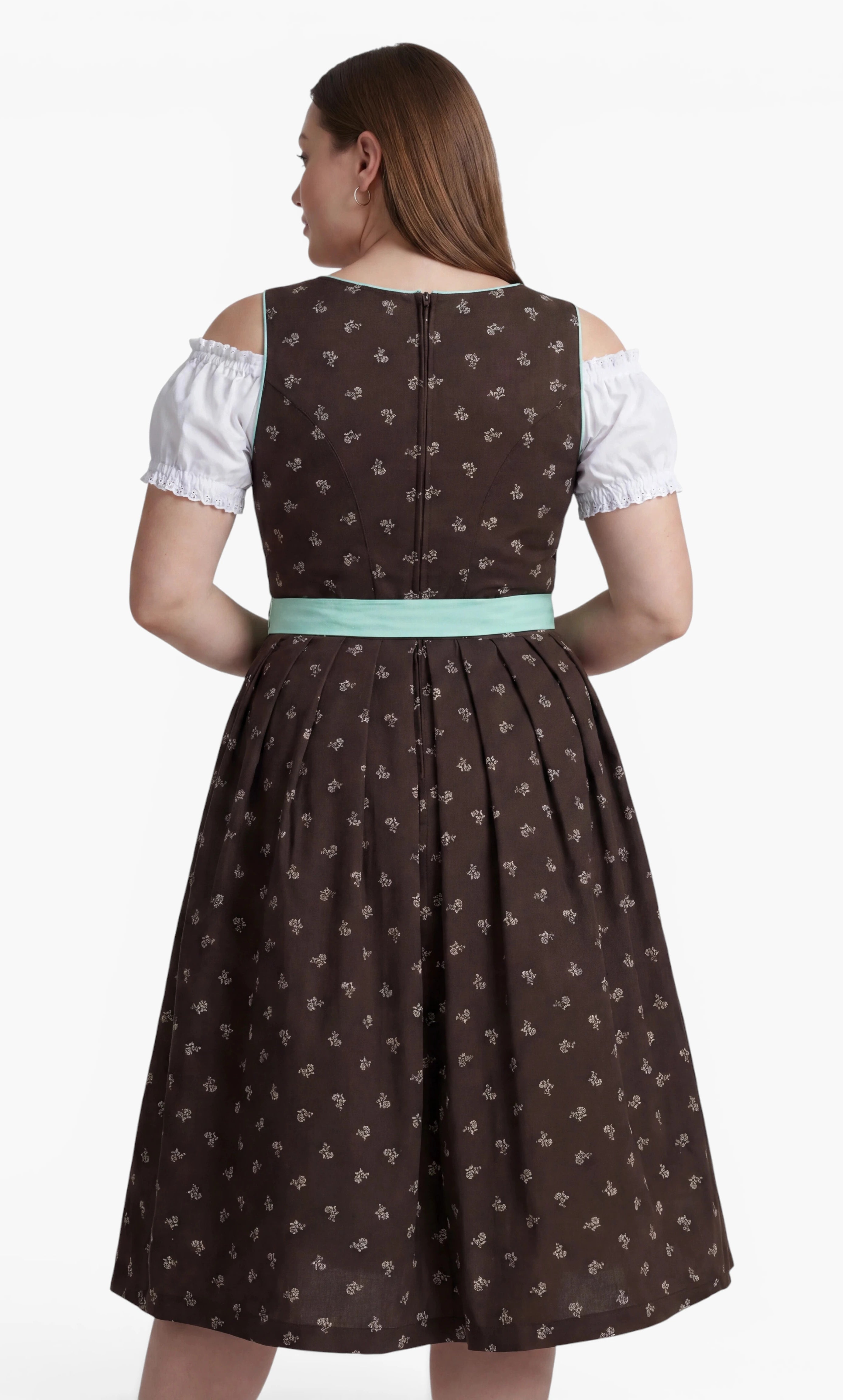 Dirndl Elisabeth am Model, seitliche Ansicht