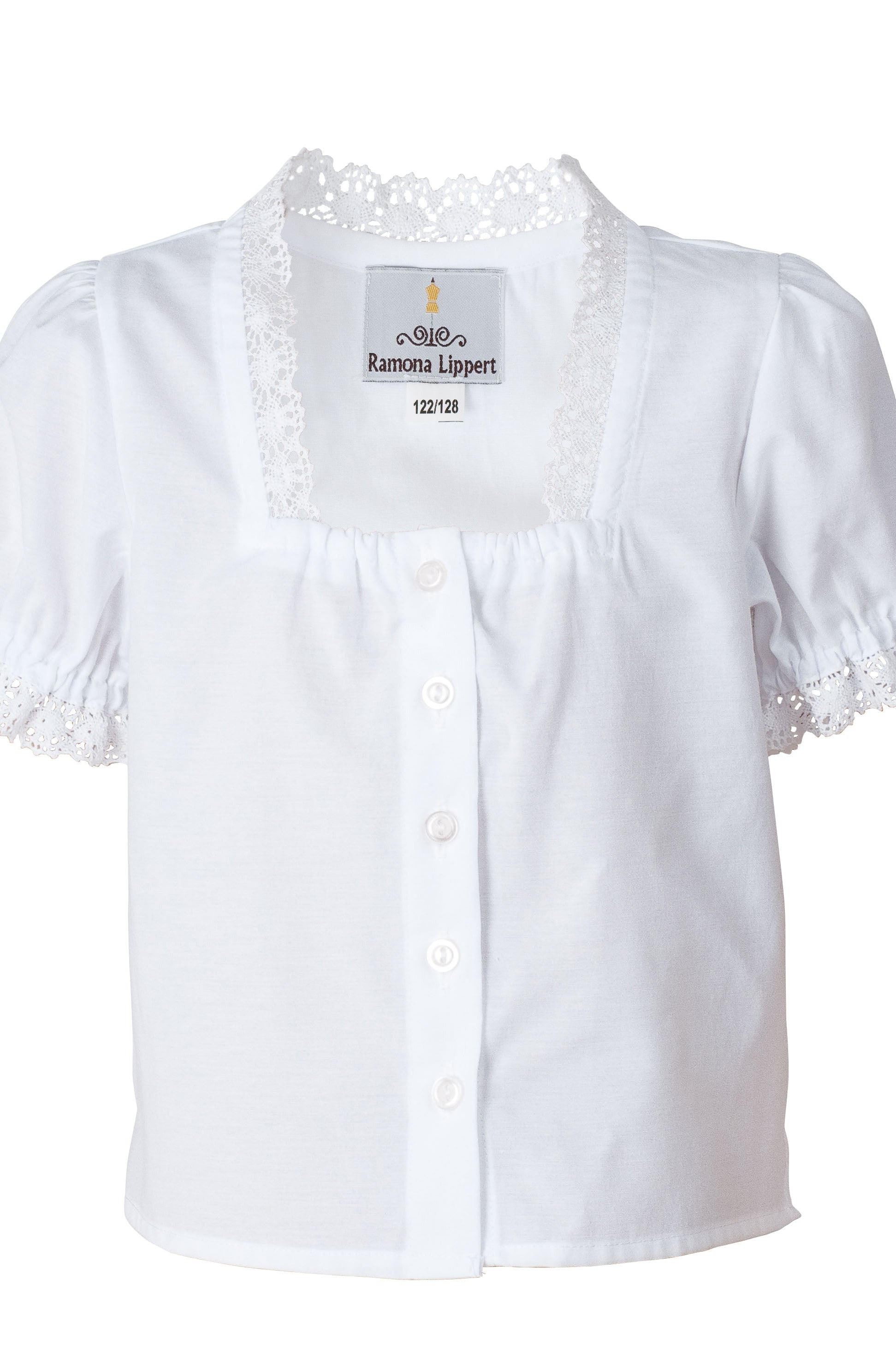 Weiße Kinderbluse Lara zum Dirndl