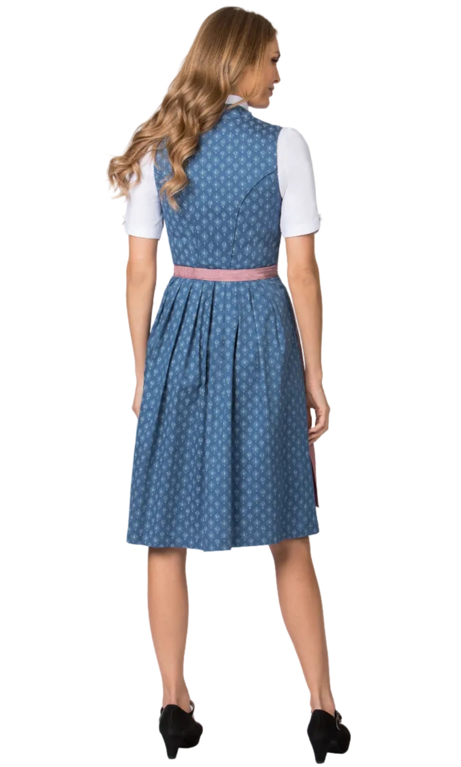 Model trägt Dirndl Coraline, Rückansicht