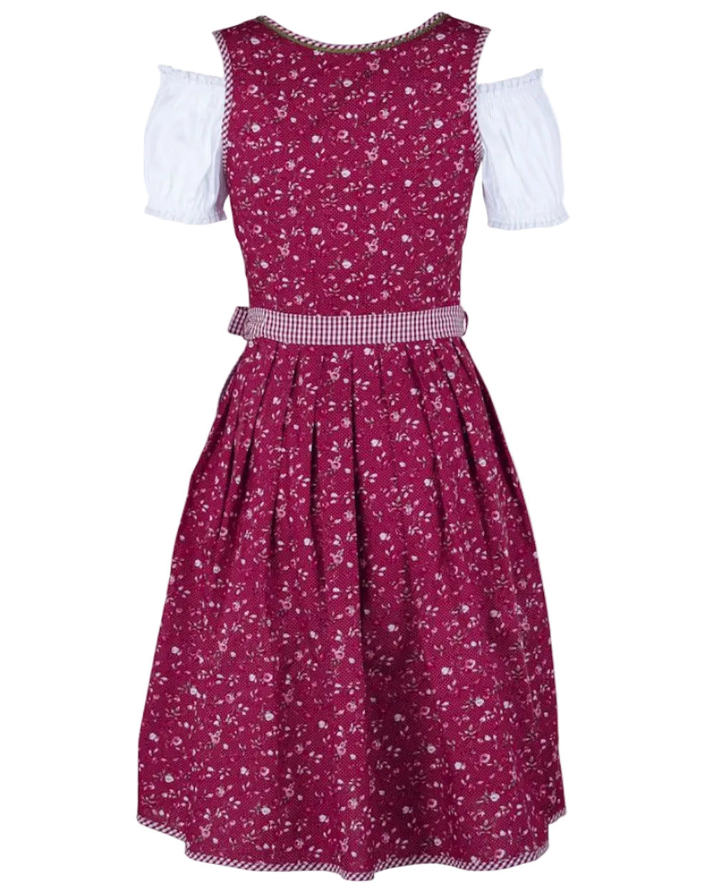 Dirndl Elli in Rot mit karierter Schürze