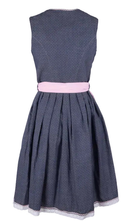 Dirndl Luisa im Jeanslook mit rosa Schürze Rückseite