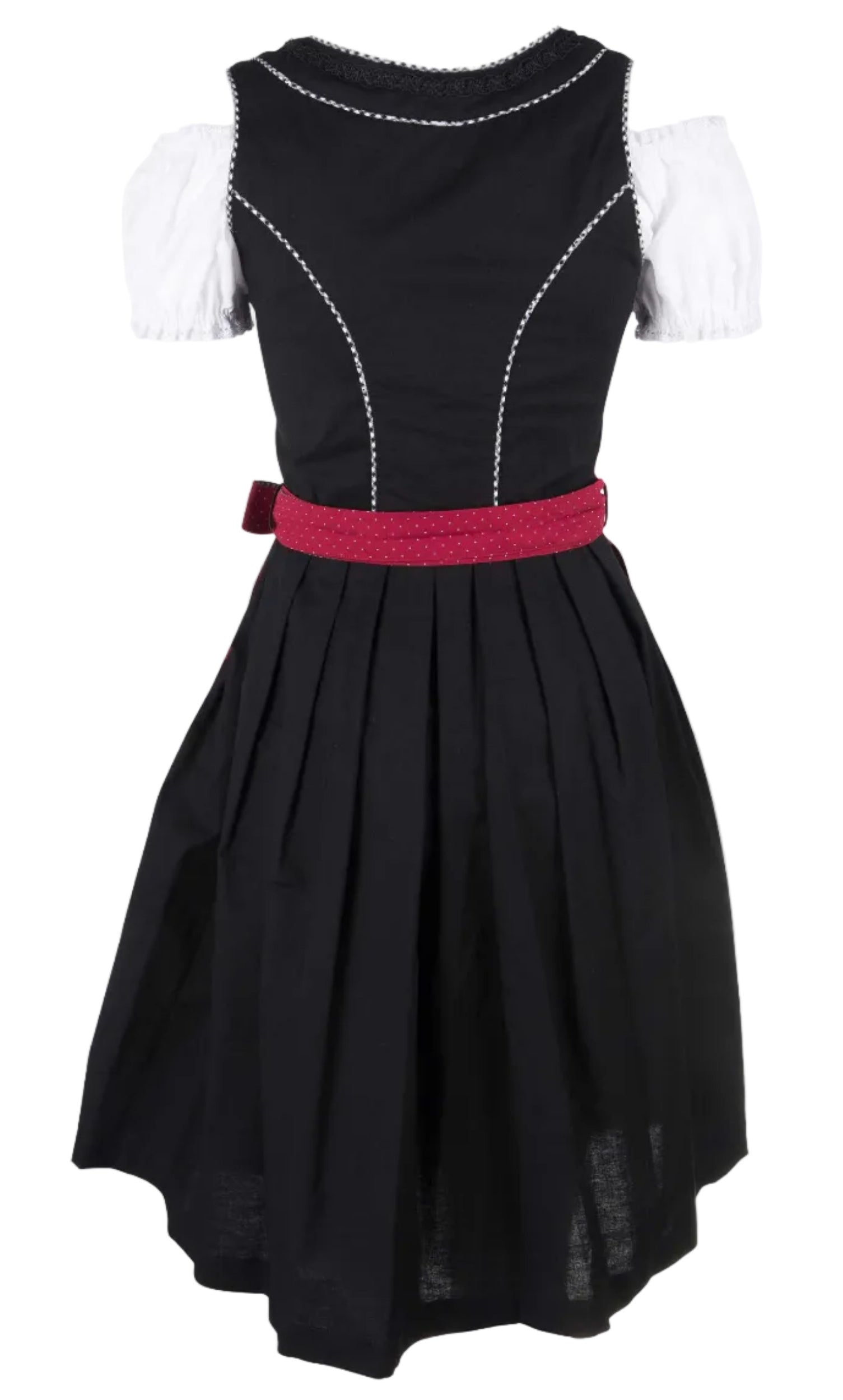 Dirndl Pia Rot mit Bluse 60 cm Rückansicht