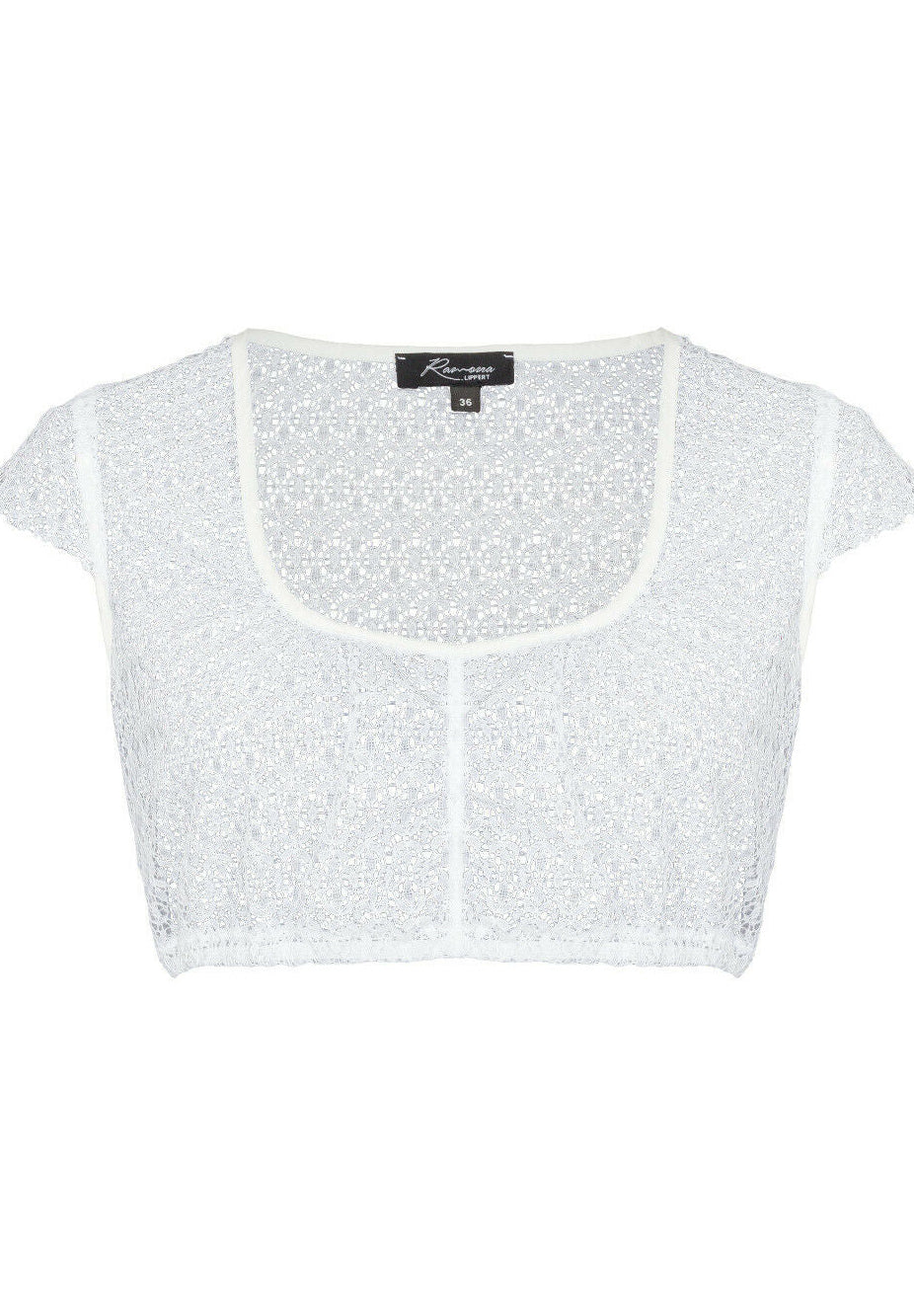 Dirndlbluse Wanda in weiß mit Spitze