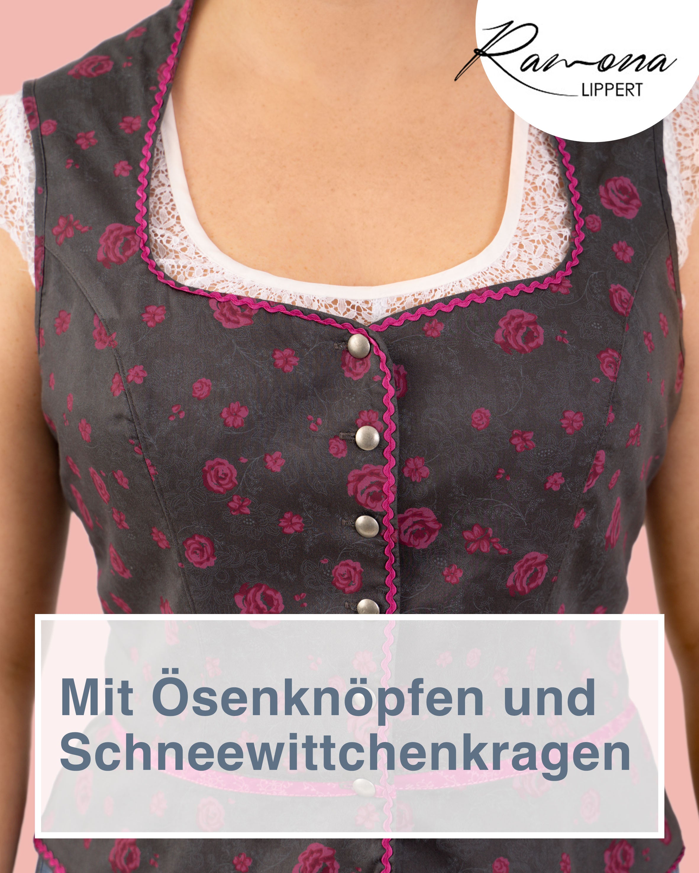 Detailaufnahme der Knöpfe am Trachtenmieder Kassandra