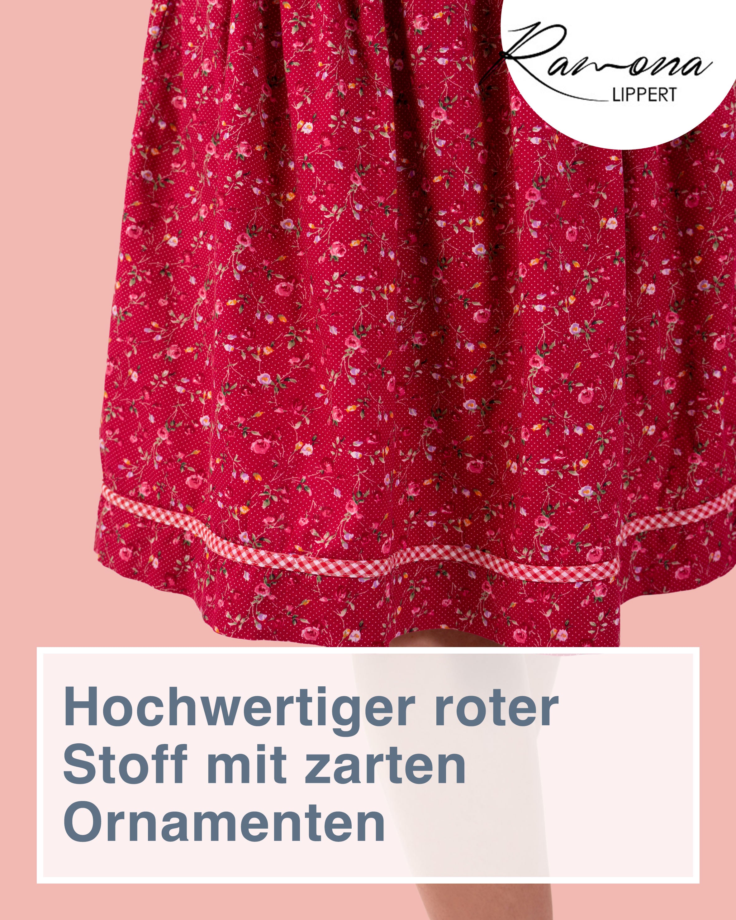 Detailaufnahme vom Stoff des Trachtenrock Karin