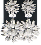 Edelstahl-Ohrringe Blüten in Silber, 5,5 cm – Lapeya
