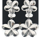 Edelstahl-Ohrringe Kleeblatt in Silber, 5 cm – Lapeya