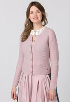 Trachten-Strickjacke Juliette in Rosa, Rückansicht