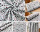 Hellblauer Baumwollstoff mit Vintage-Rosen für Trachtenmode