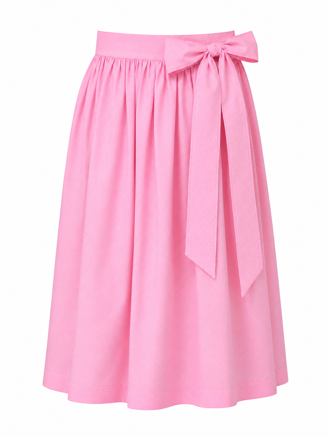 Dirndlschürze in Rosa mit weißen Punkten, Länge 70 cm