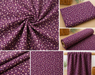 Brombeerfarbener Streublumenstoff für Dirndl und Schürzen