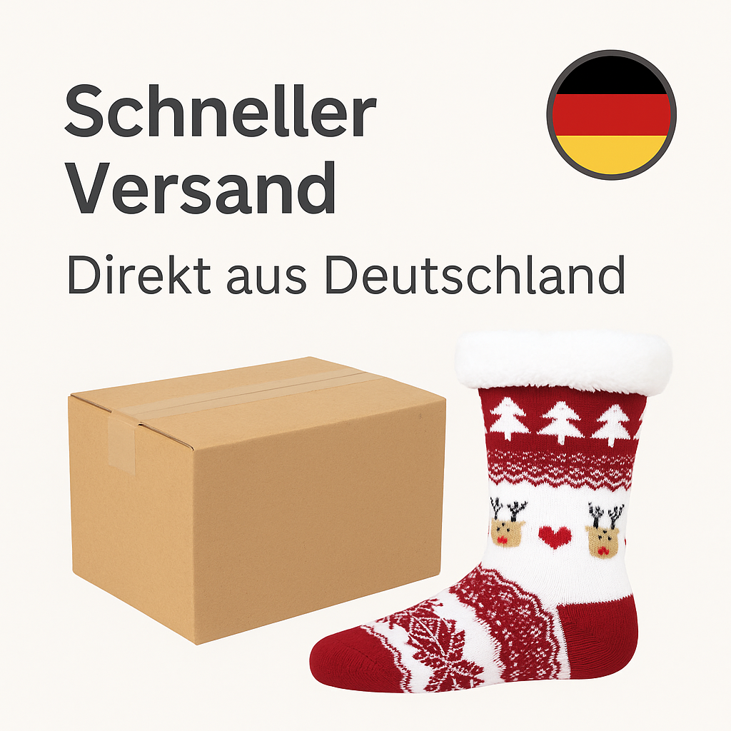 Weihnachtssocken in Szene gesetzt