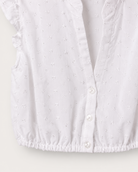 Detailaufnahme vom elastischen Saum der Dirndlbluse Helene