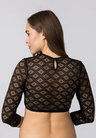 Dirndlbluse Holly in Schwarz, Detailansicht