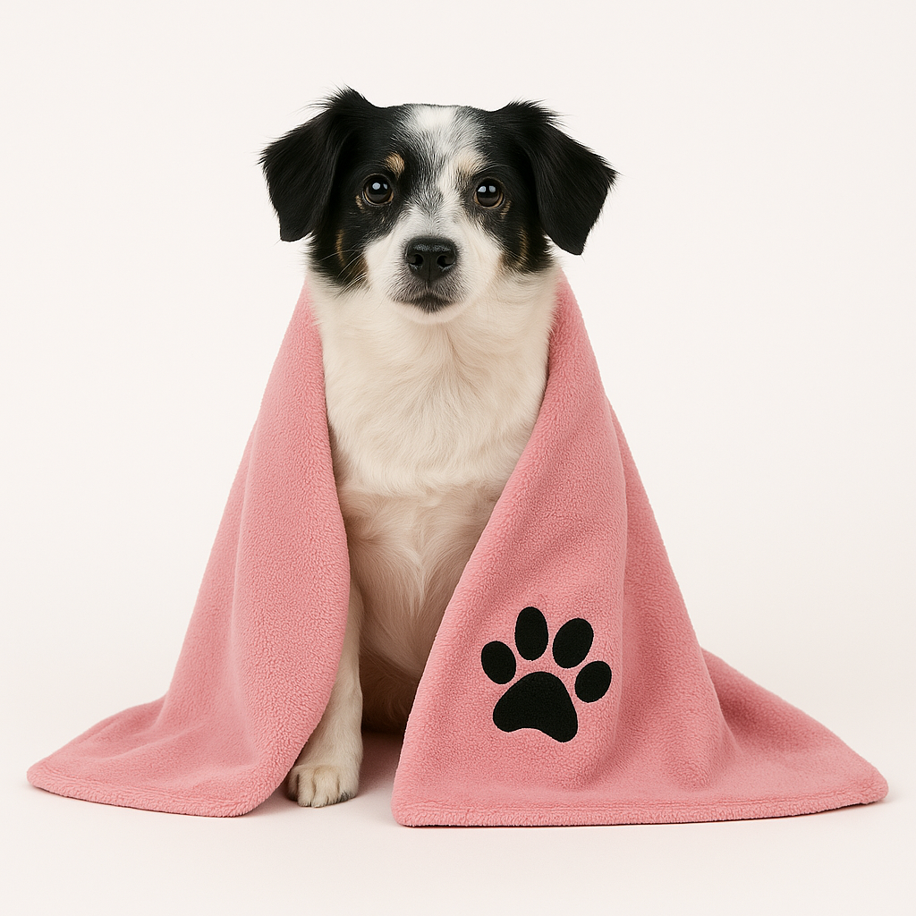 Hundehandtuch Blacky in Rosé